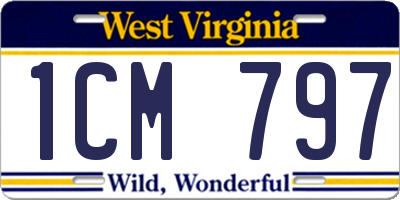 WV license plate 1CM797