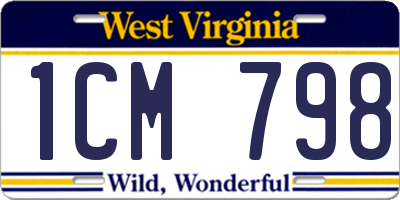 WV license plate 1CM798