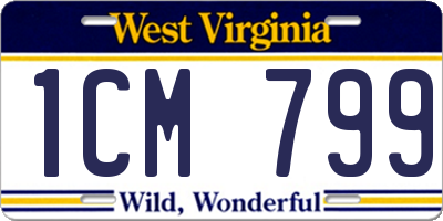 WV license plate 1CM799