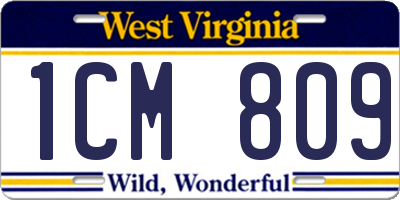 WV license plate 1CM809