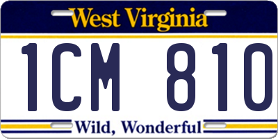 WV license plate 1CM810