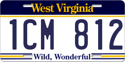 WV license plate 1CM812
