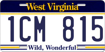 WV license plate 1CM815