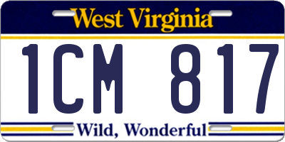 WV license plate 1CM817