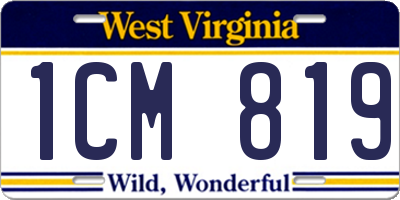 WV license plate 1CM819