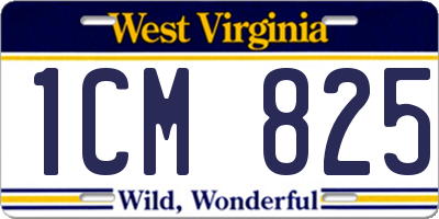 WV license plate 1CM825