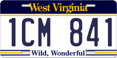 WV license plate 1CM841
