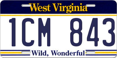 WV license plate 1CM843