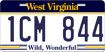 WV license plate 1CM844