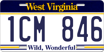 WV license plate 1CM846