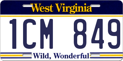 WV license plate 1CM849