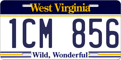 WV license plate 1CM856