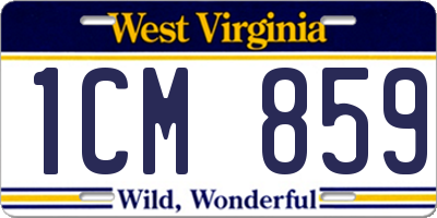 WV license plate 1CM859