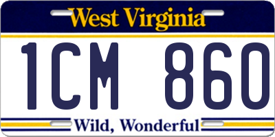 WV license plate 1CM860