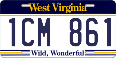 WV license plate 1CM861