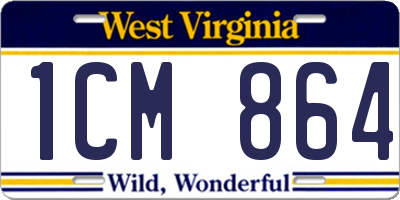 WV license plate 1CM864