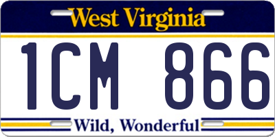 WV license plate 1CM866
