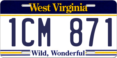 WV license plate 1CM871