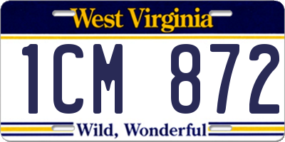 WV license plate 1CM872
