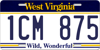WV license plate 1CM875