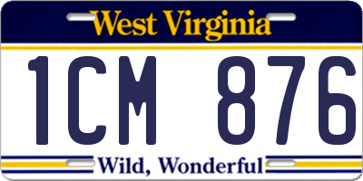 WV license plate 1CM876