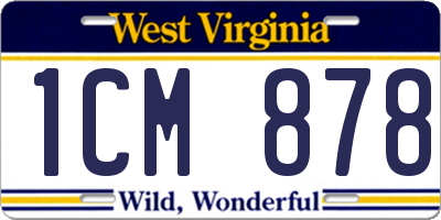 WV license plate 1CM878