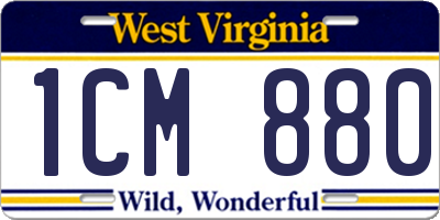 WV license plate 1CM880