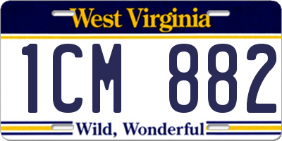 WV license plate 1CM882