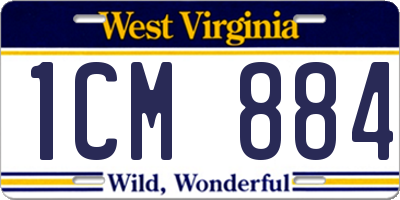 WV license plate 1CM884
