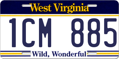 WV license plate 1CM885