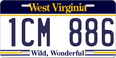 WV license plate 1CM886