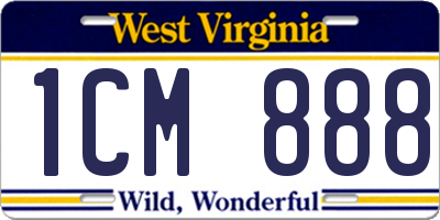 WV license plate 1CM888