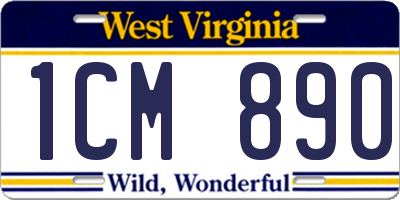 WV license plate 1CM890