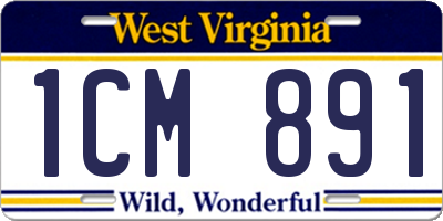 WV license plate 1CM891