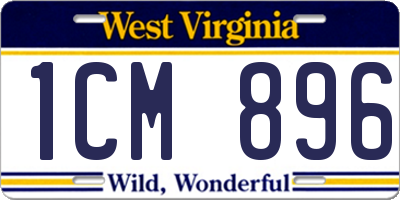 WV license plate 1CM896