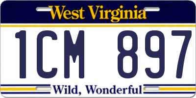 WV license plate 1CM897