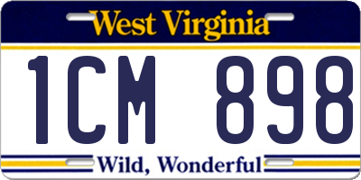 WV license plate 1CM898