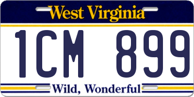 WV license plate 1CM899