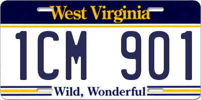 WV license plate 1CM901
