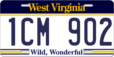 WV license plate 1CM902