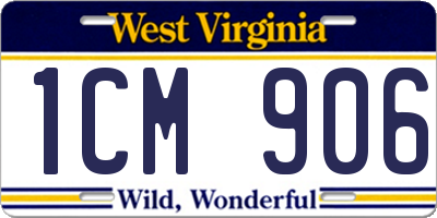 WV license plate 1CM906
