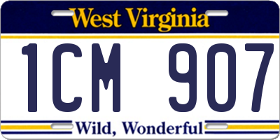 WV license plate 1CM907