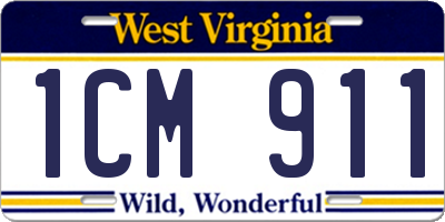 WV license plate 1CM911