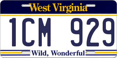 WV license plate 1CM929