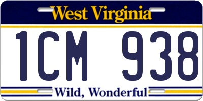 WV license plate 1CM938