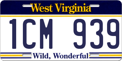 WV license plate 1CM939