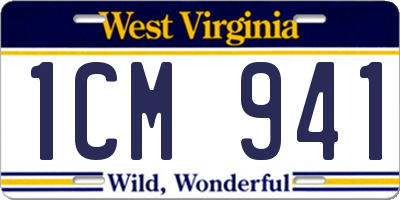 WV license plate 1CM941