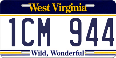 WV license plate 1CM944
