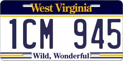 WV license plate 1CM945