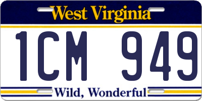 WV license plate 1CM949